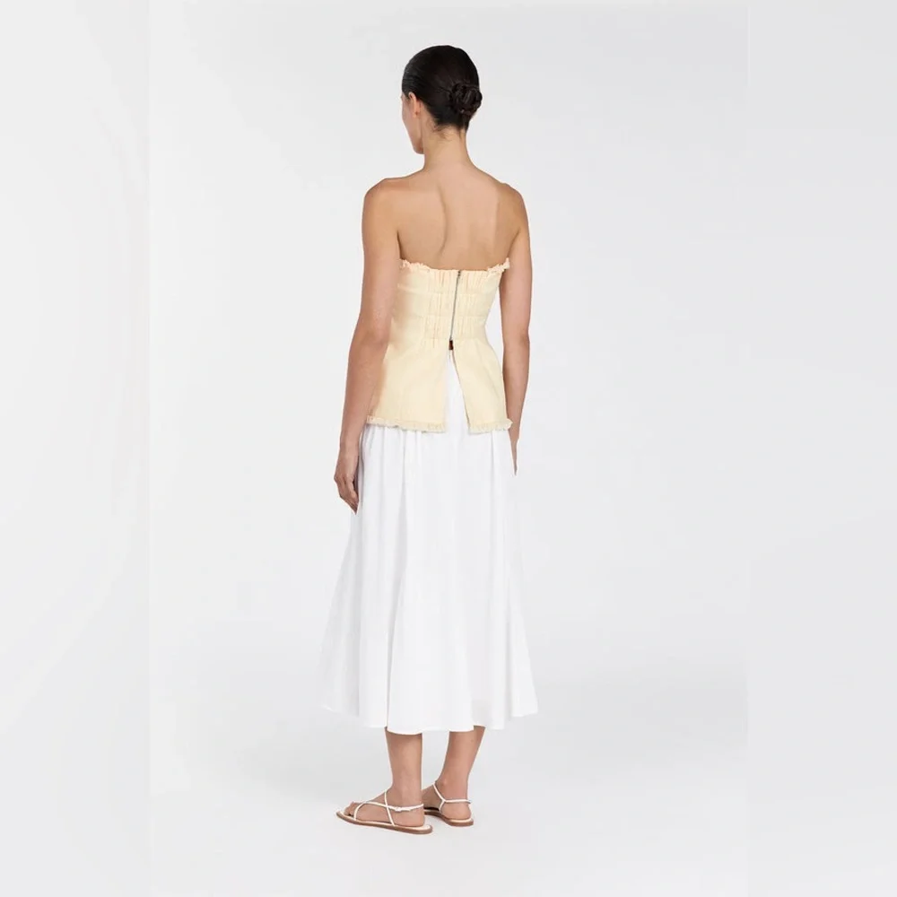 DISSH Pale Yellow Strapless Bustier Top - Picture 10 of 12